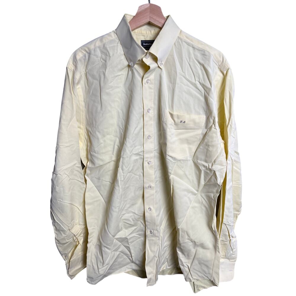 NobleHouse Yellow Buttom-Down Men's Dress Shirt Size Large